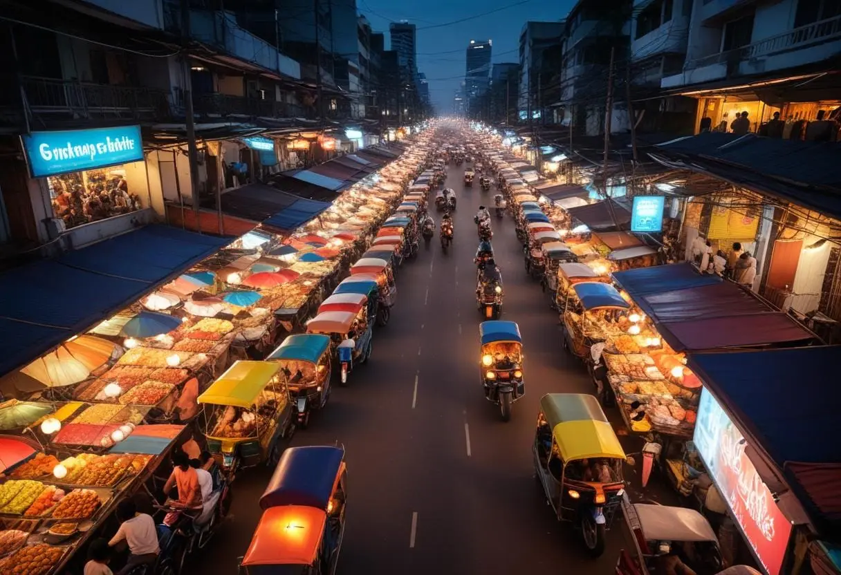 Hörs i Bangkok – upptäck Thailands pulserande kontraster illustration