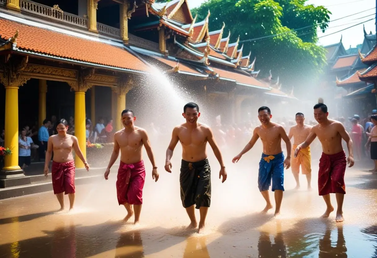 Så firar du thailändsk nyår – tips för ett blött äventyr! illustration